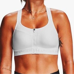 Under Armour Zip Front White Sports Bra 38DD